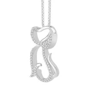 1/10 CTW Diamond Dog 18-inch Pendant in Sterling Silver