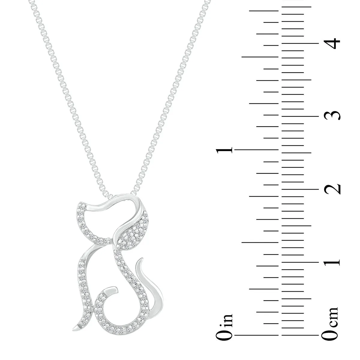 1/10 CTW Diamond Dog 18-inch Pendant in Sterling Silver