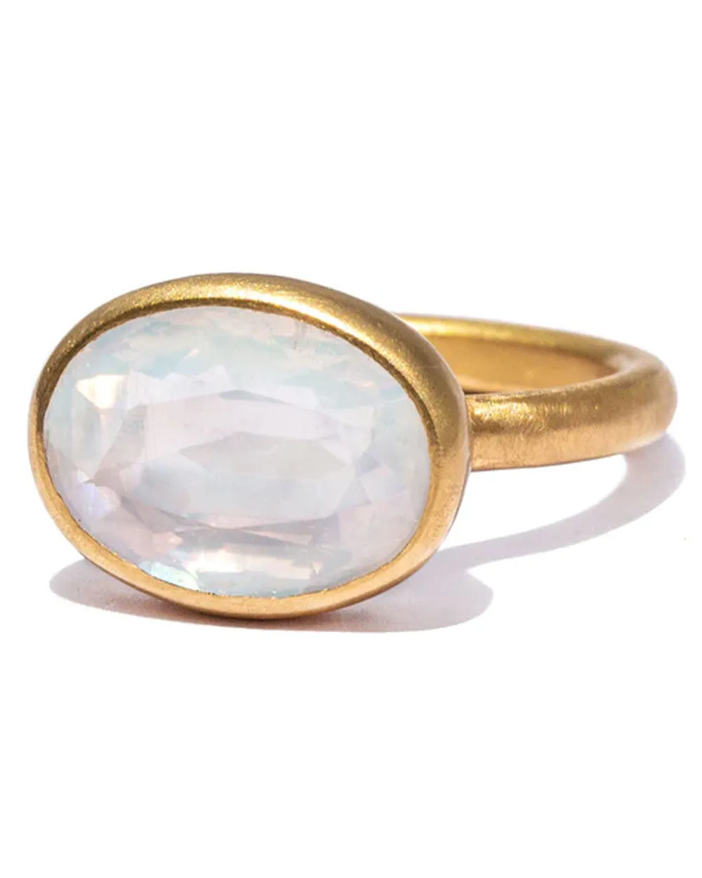 22k Yellow Gold Princess Moonstone Ring