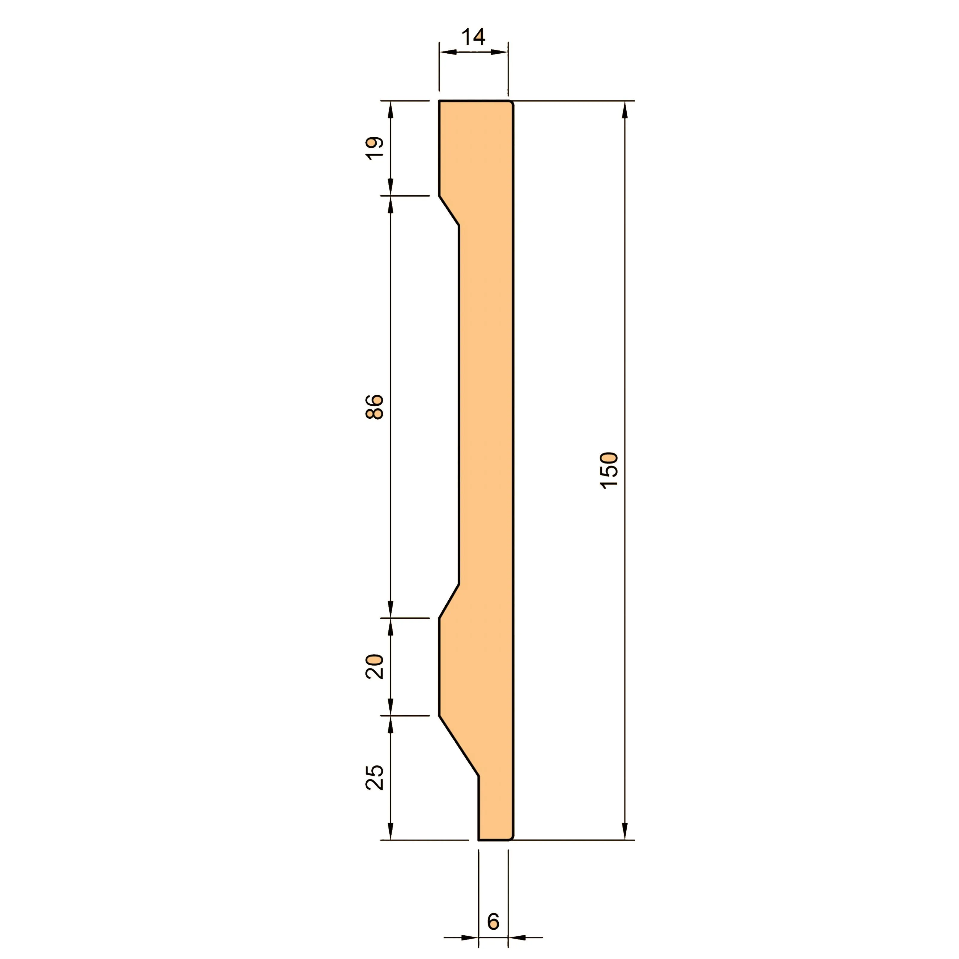 84ml bancale di Battiscopa Zoccolino BIANCO Squadrato passacavo 150x15x2000mm in POLIMERI - Polistrutturato