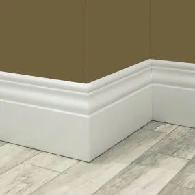 96ML di BATTISCOPA in legno DUCALE 140X13 ZOCCOLINO MASSELLO ALTO bianco