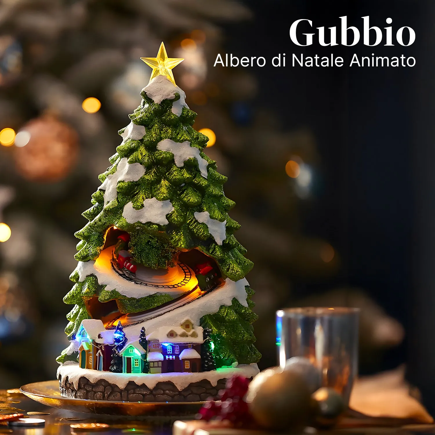 Albero Di Natale In Minatura Animato Con Musica Natalizia