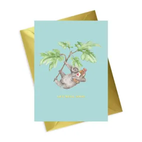 Animal Collection A6 Foiled Greeting Card Sloth Get Well Soon