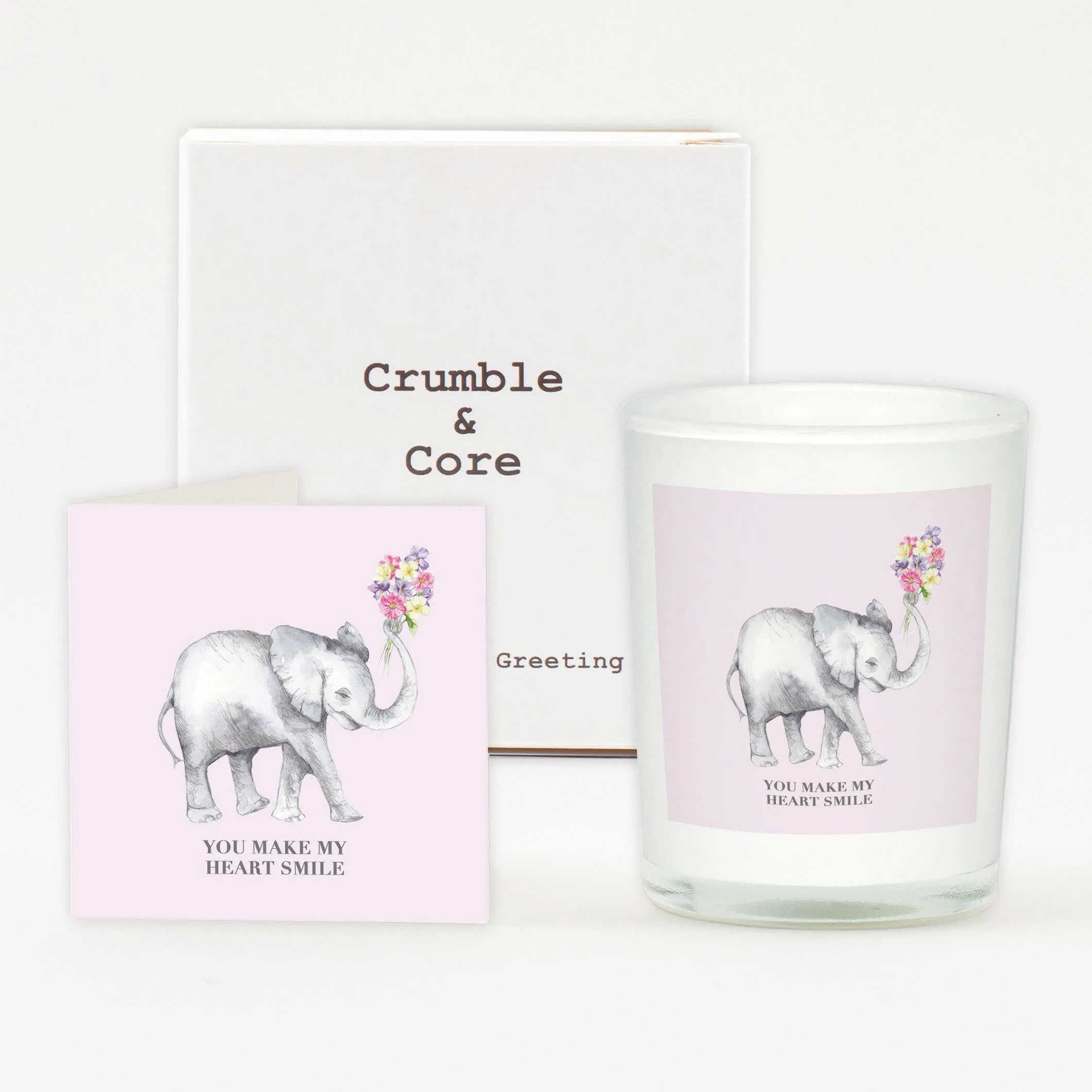 Animal Collection Boxed Candle and Greeting Card Elephant