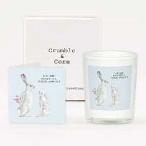 Animal Collection Boxed Candle and Greeting Card Hares