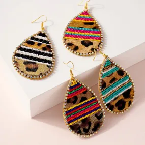 Animal Print Bead Earrings