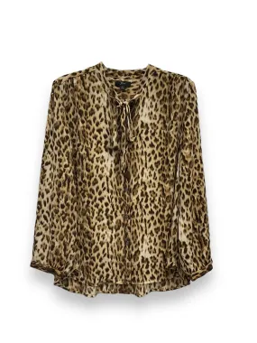 Animal Print Blouse Long Sleeve J. Crew, Size Xl