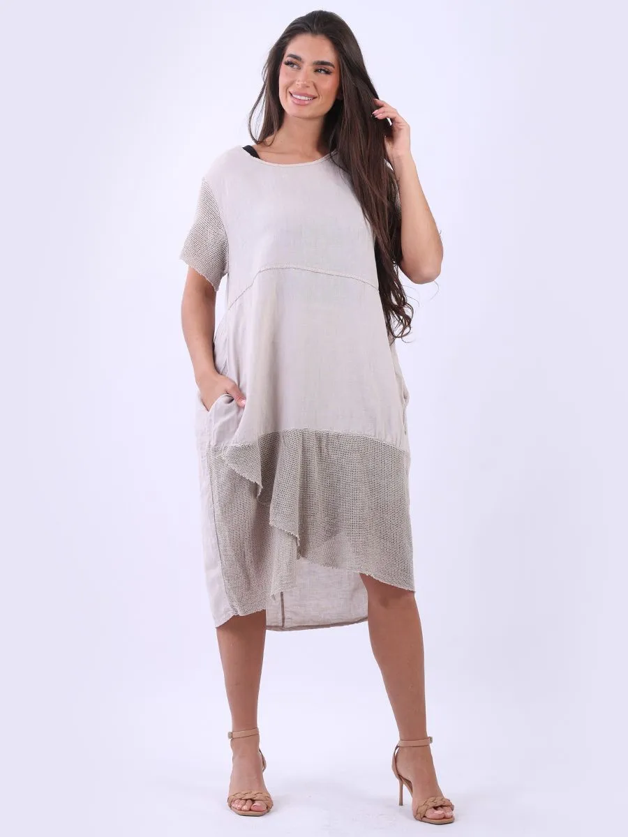 Anne   Kate Italian Tanaro Linen Mesh Midi Dress