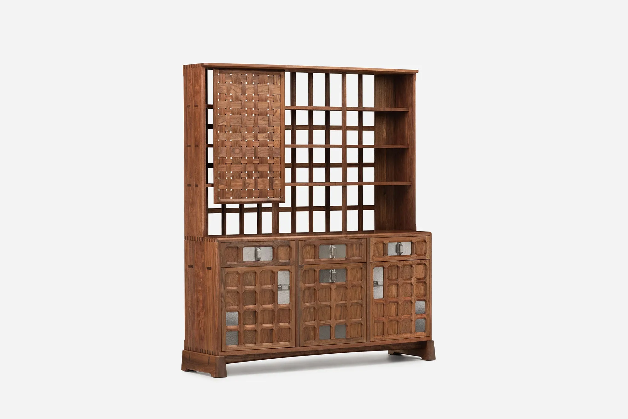 ARTS AND CRAFTS 3-UNIT CABINET - WOVEN TIMBER