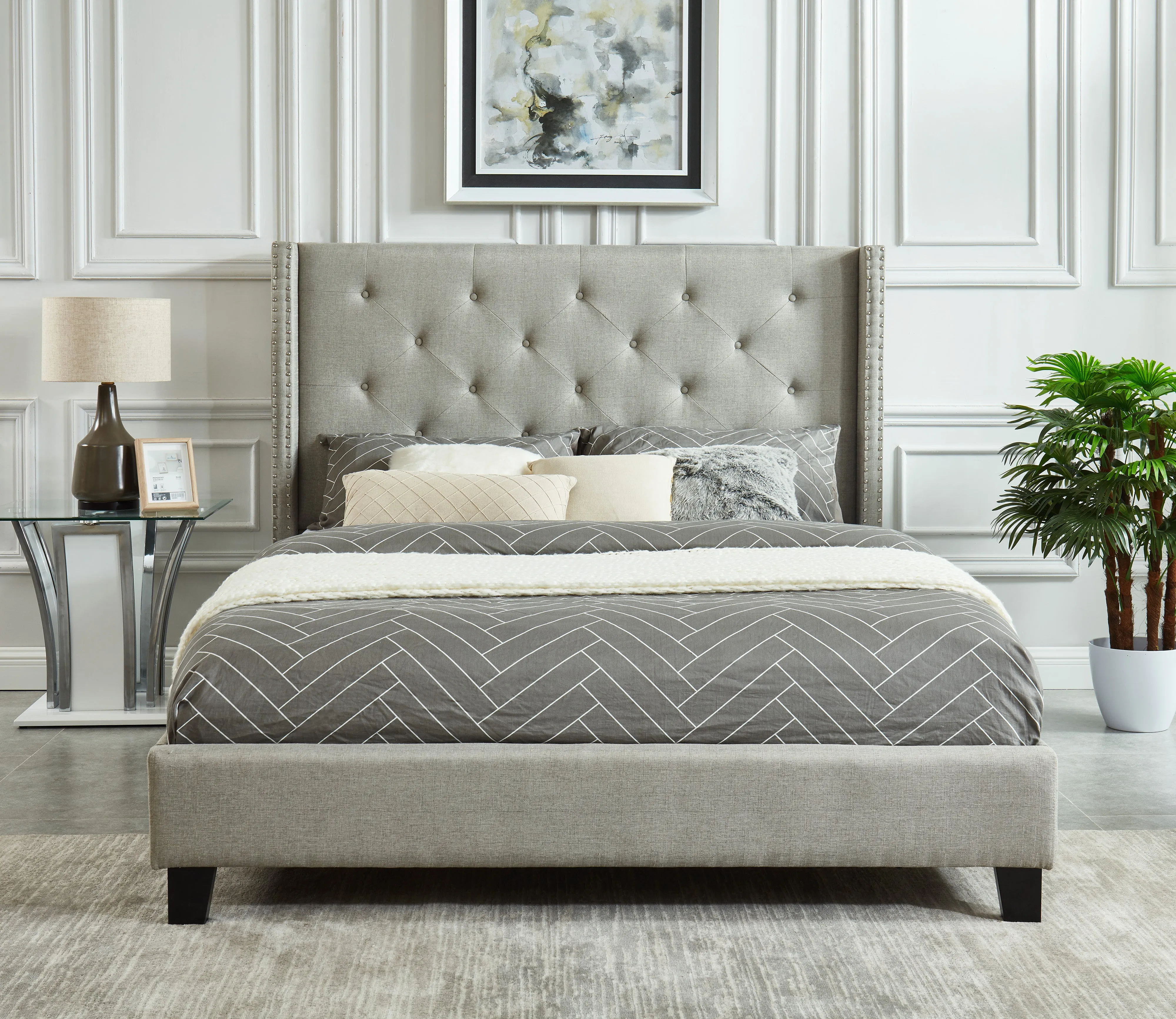 Audrey 3-Piece Full Bed - Grey