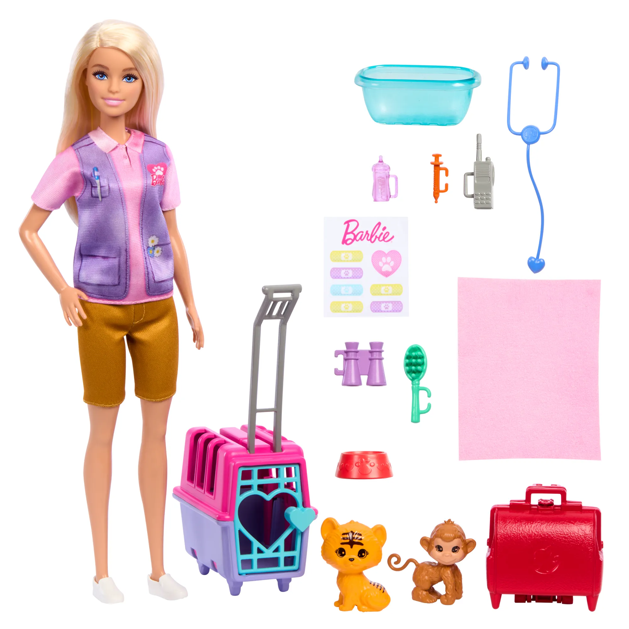 Barbie Animal Rescue & Recovery Playset With Blonde Doll, 2 Animal Figures & Accessories