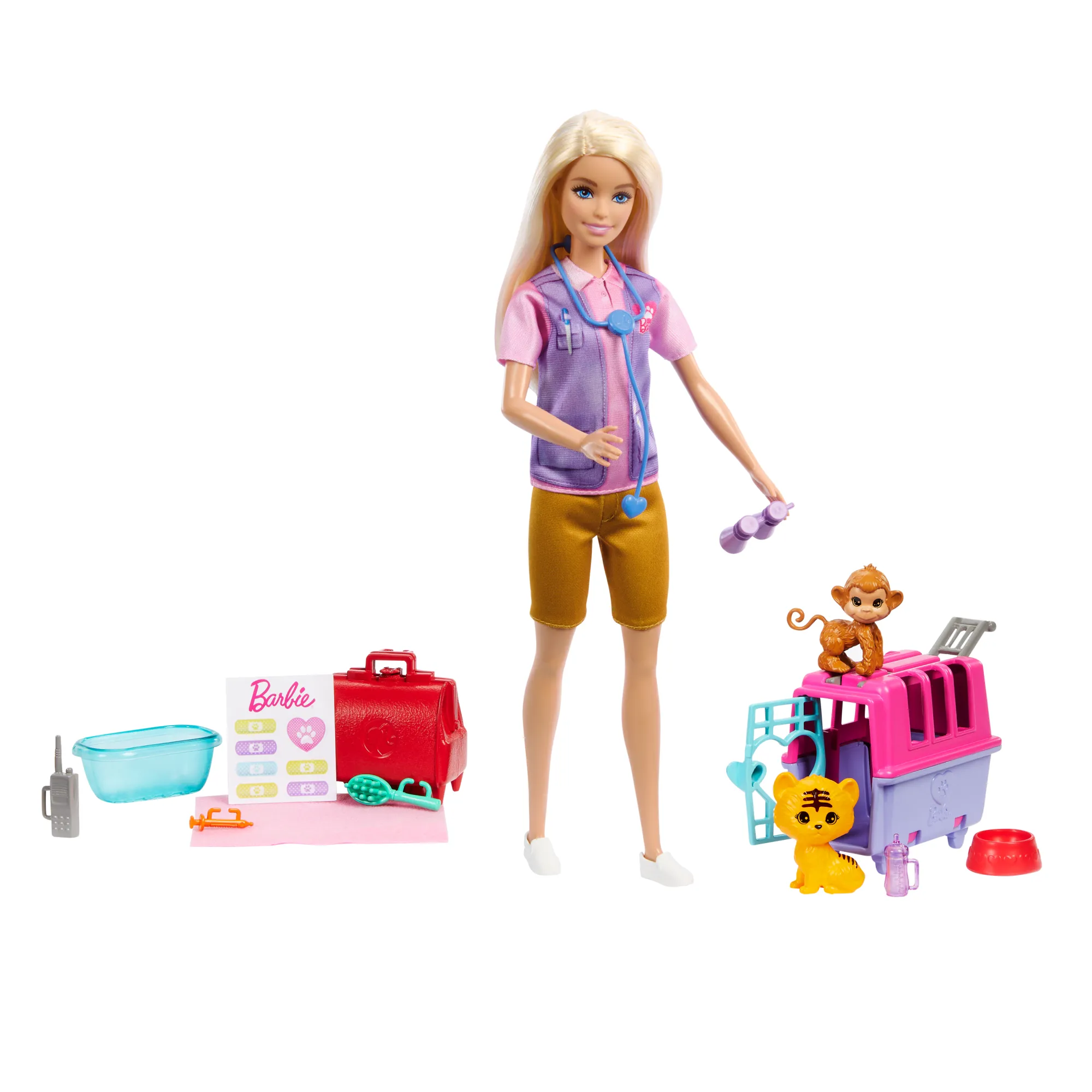 Barbie Animal Rescue & Recovery Playset With Blonde Doll, 2 Animal Figures & Accessories