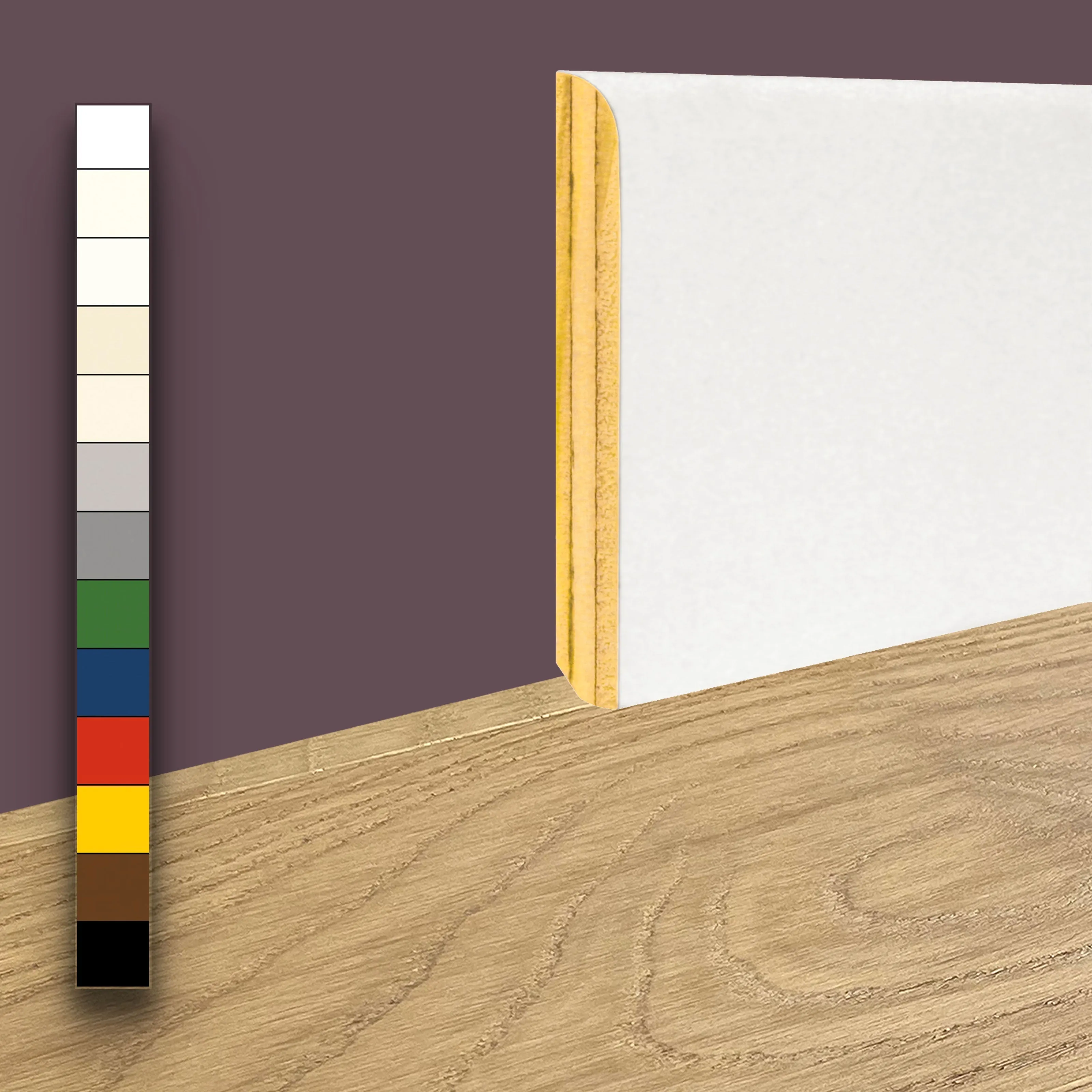 Battiscopa Zoccolino BC in legno multistrato 80X13mm in colori RAL