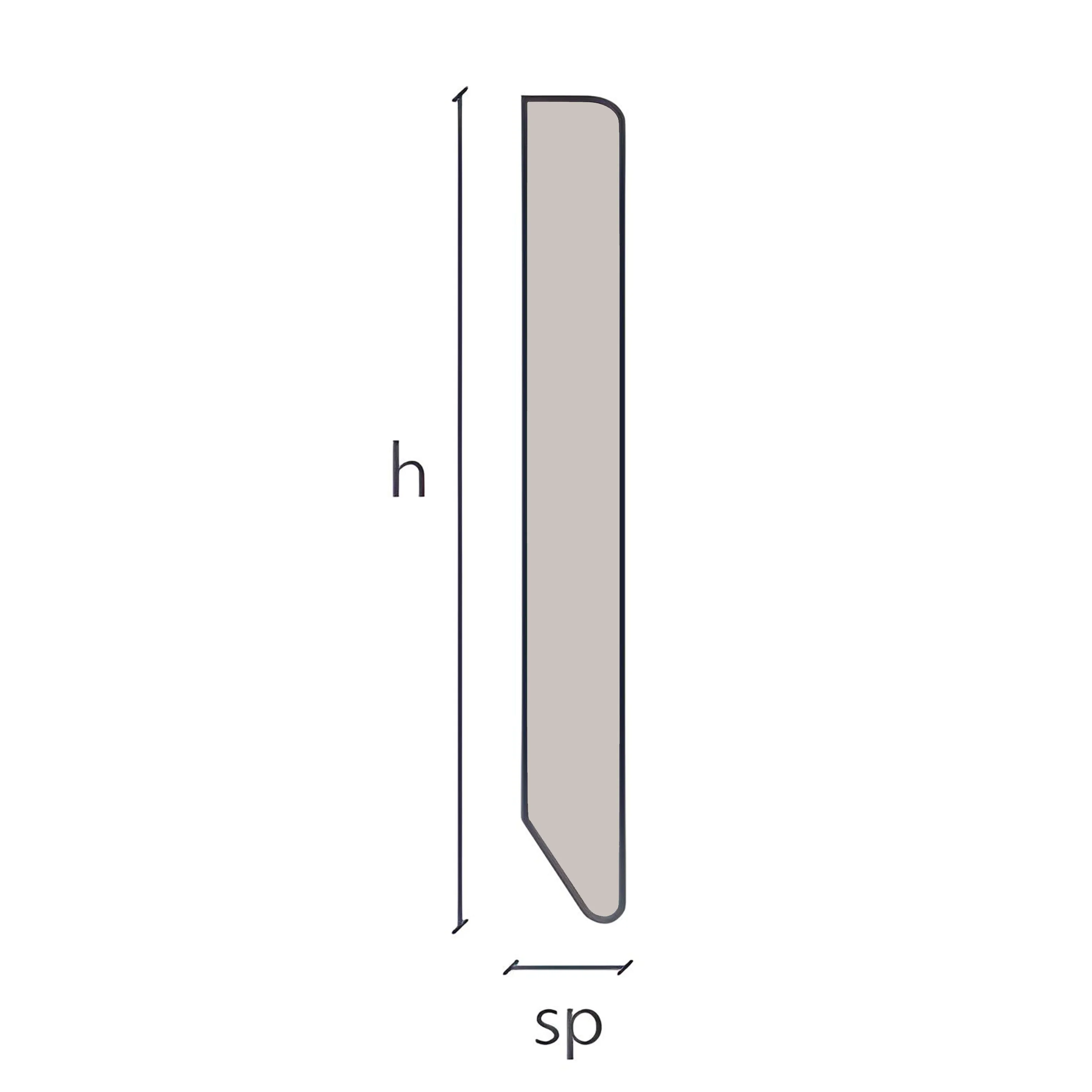 Battiscopa Zoccolino Taglio Quadro Dritto basso 50X13 in LEGNO LACCATO RAL