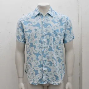 Blue Linen Short Sleeve Shirt