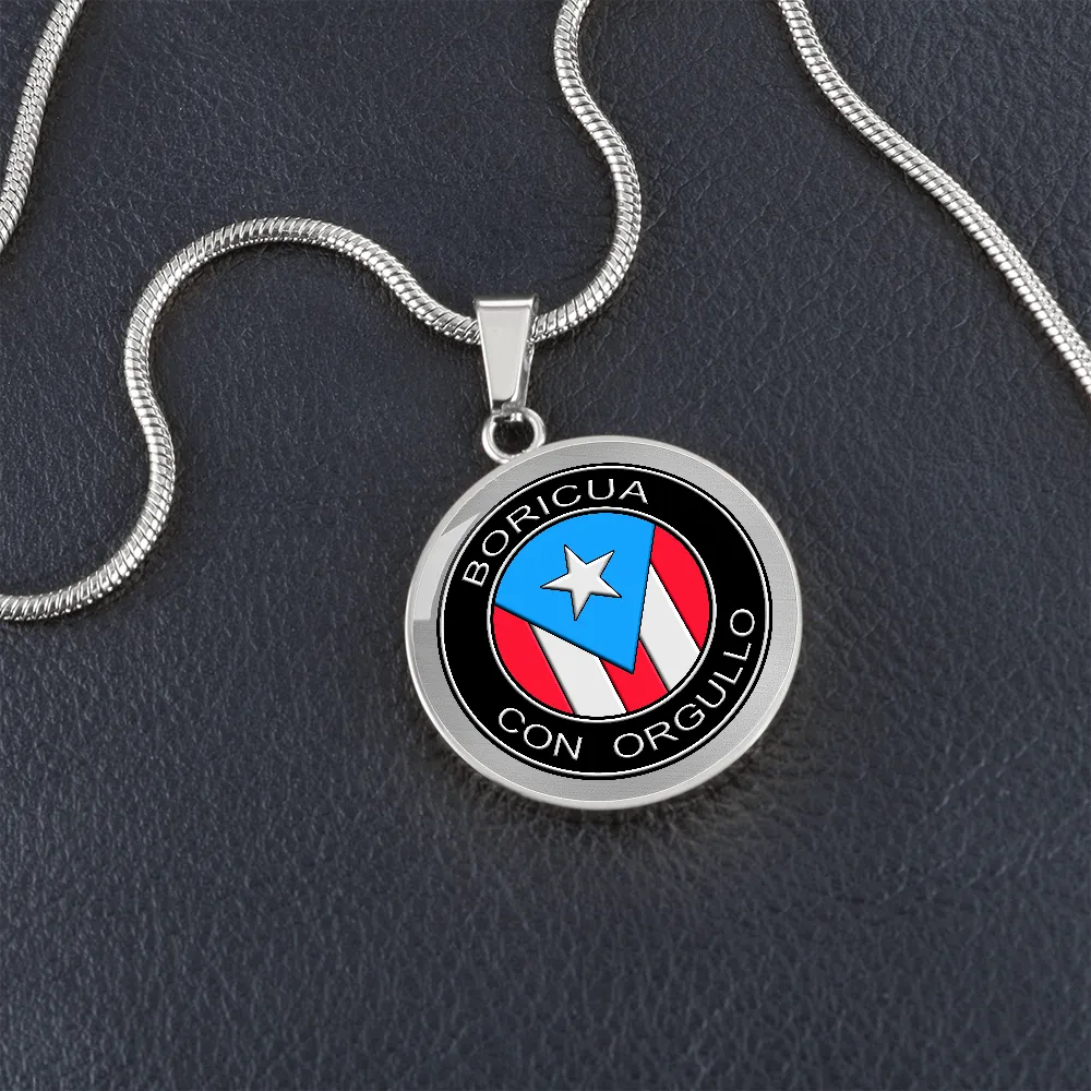 Boricua Con Orgullo Flag Necklace