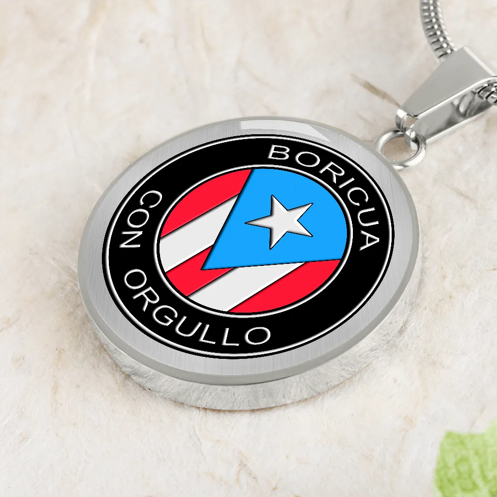 Boricua Con Orgullo Flag Necklace