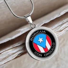 Boricua Con Orgullo Flag Necklace