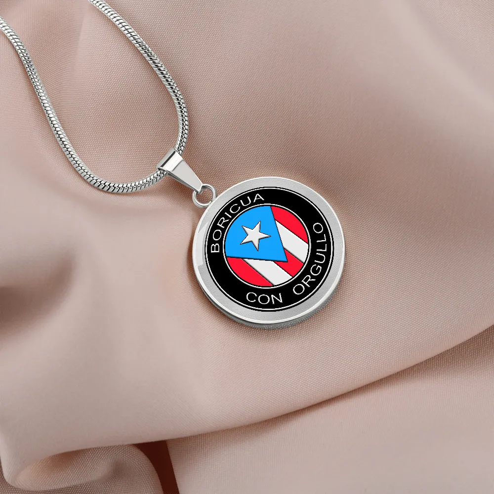 Boricua Con Orgullo Flag Necklace