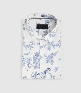 Chemise à imprimé oiseaux blanche "Maelo"