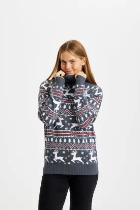 Den Stilede Highneck Julesweater - Dame.