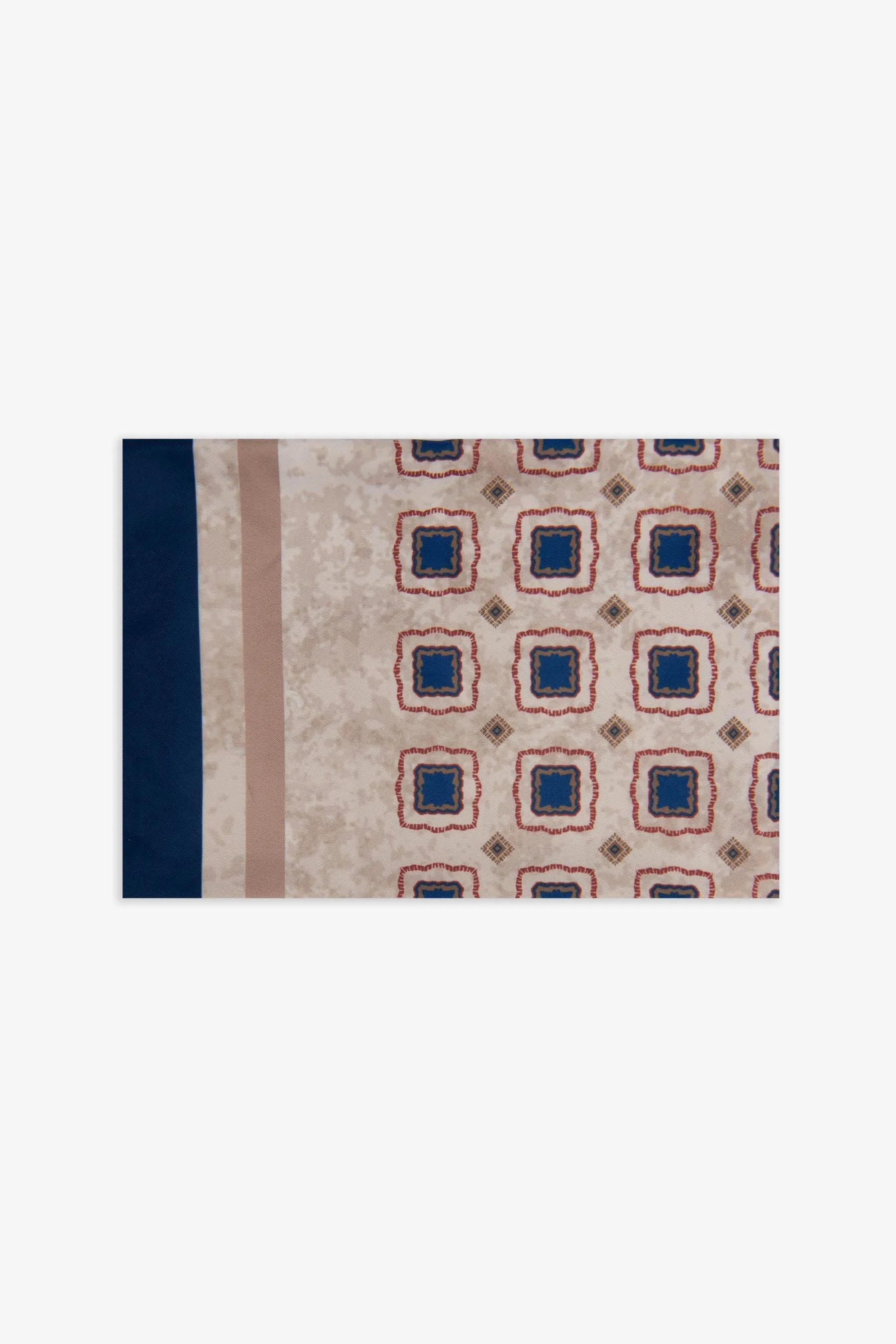 Foulard con stampa geometrica beige