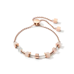 GeoCUBE Pink Aventurine Chain Rose Gold-Peach Bracelet