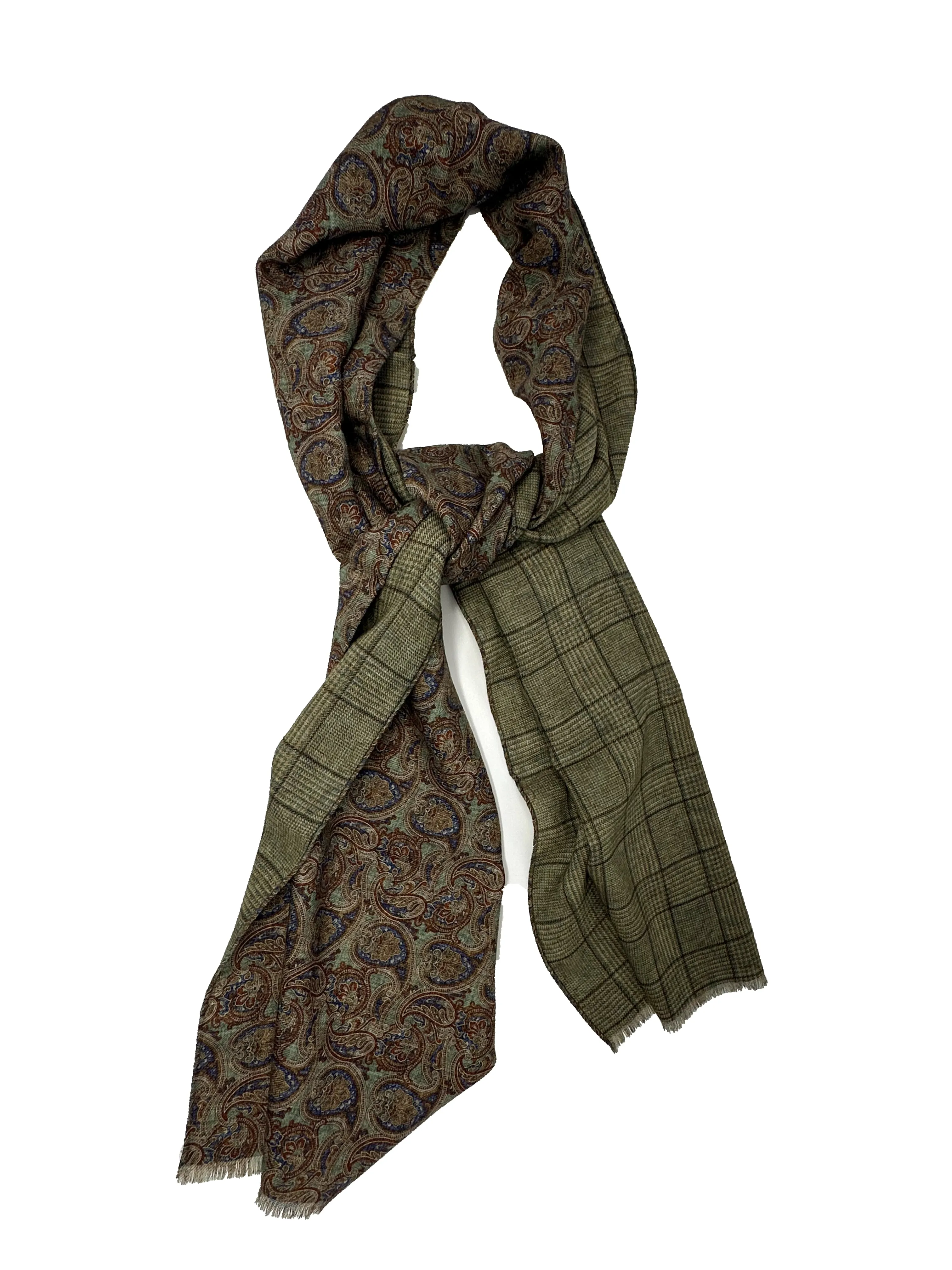 Hemley - Foulard paisley de laine réversible