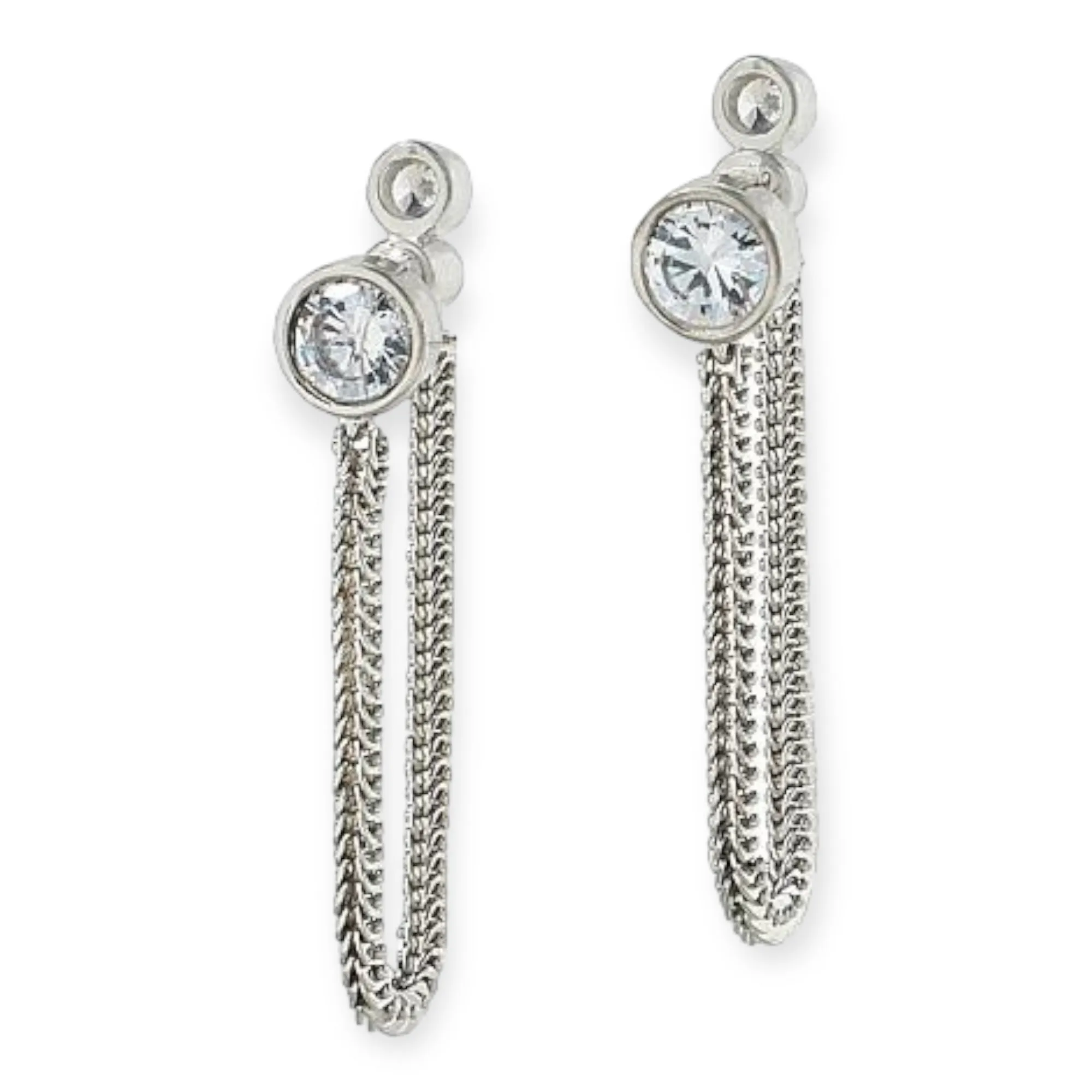 Katharine McPhee Front-to-Back Round Imperial Rope Earrings - Sterling Silver