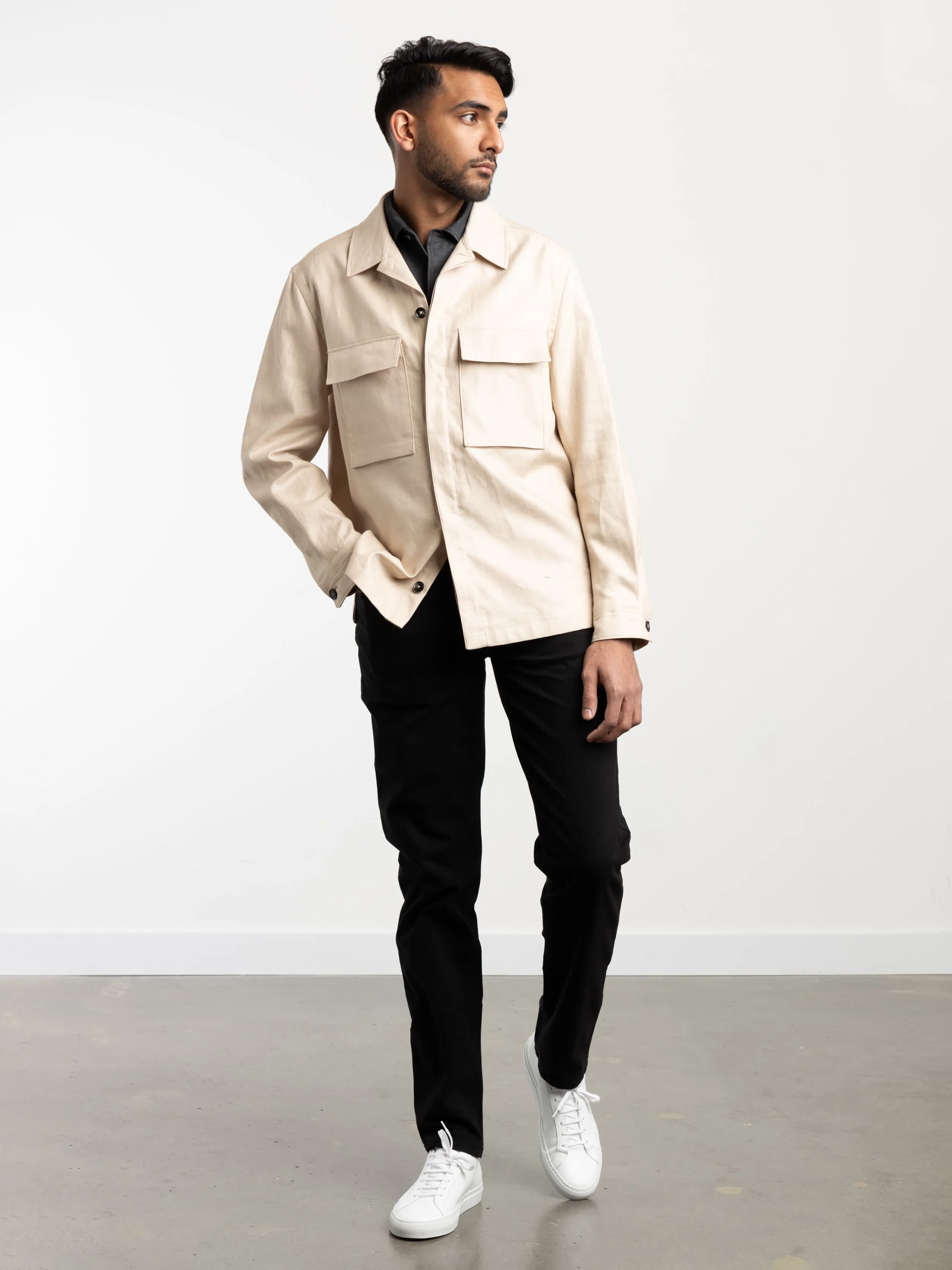 Light Beige Oasi Lino Overshirt