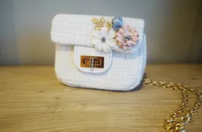 Little Miss Aplique Tweed Purse