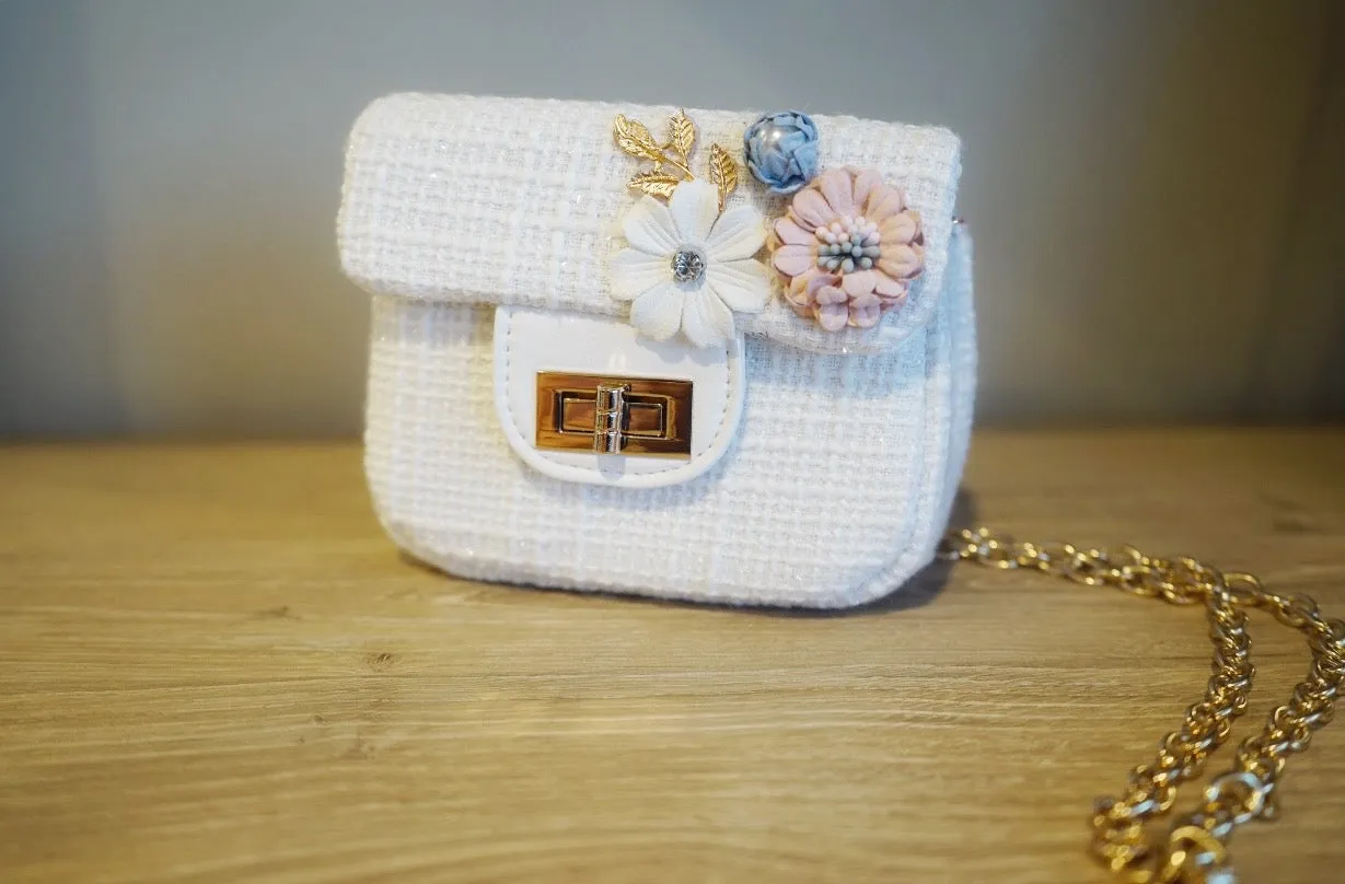 Little Miss Aplique Tweed Purse