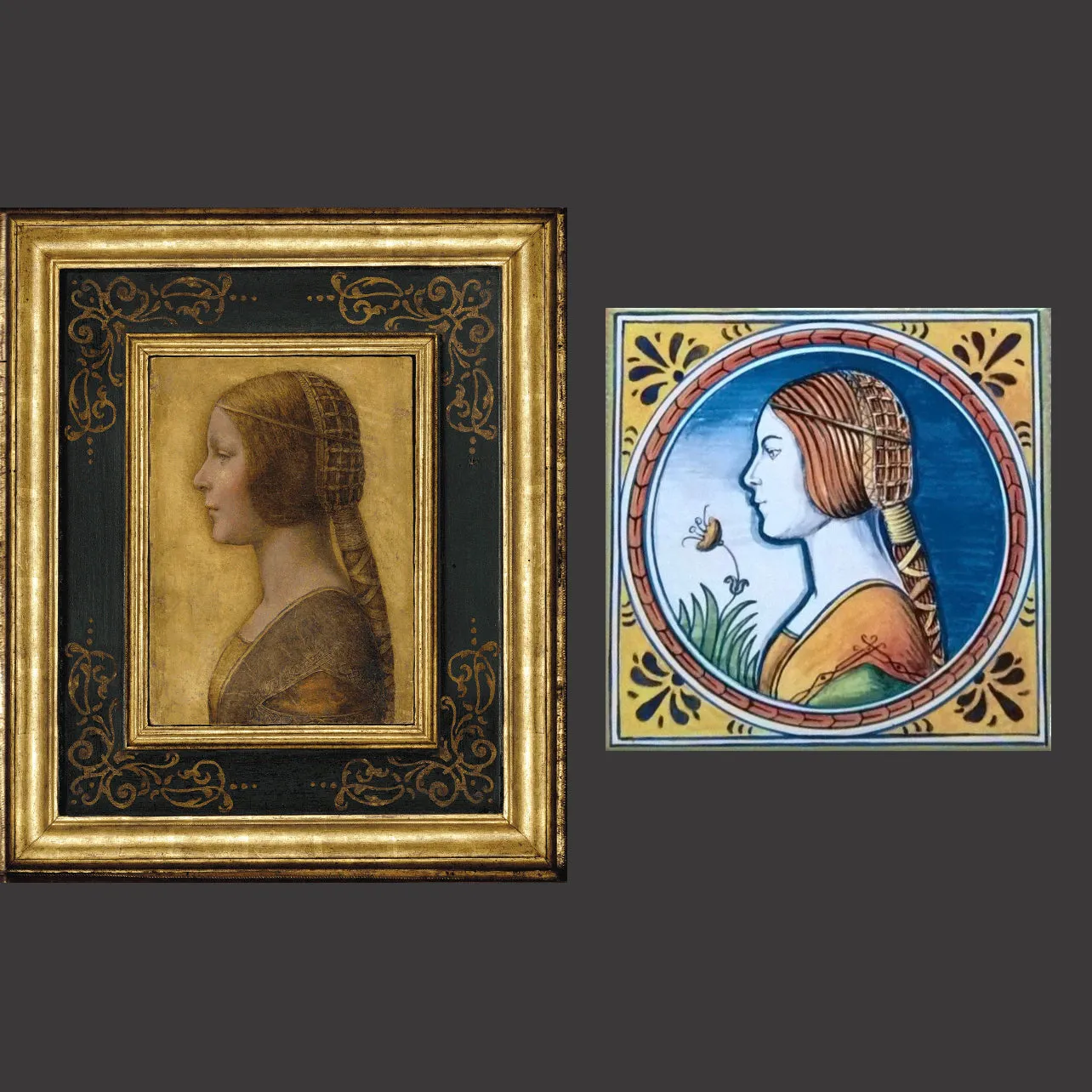 Maiolica mediterranea - "La bella principessa" di Leonardo