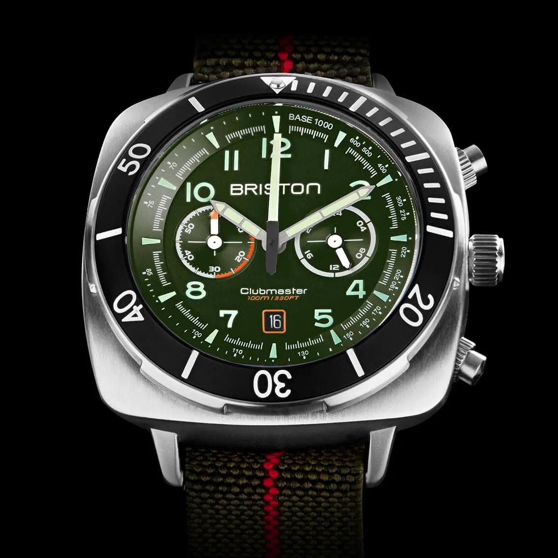 MONTRE BRISTON - CLUBMASTER OUTDOOR ACIER – VERT