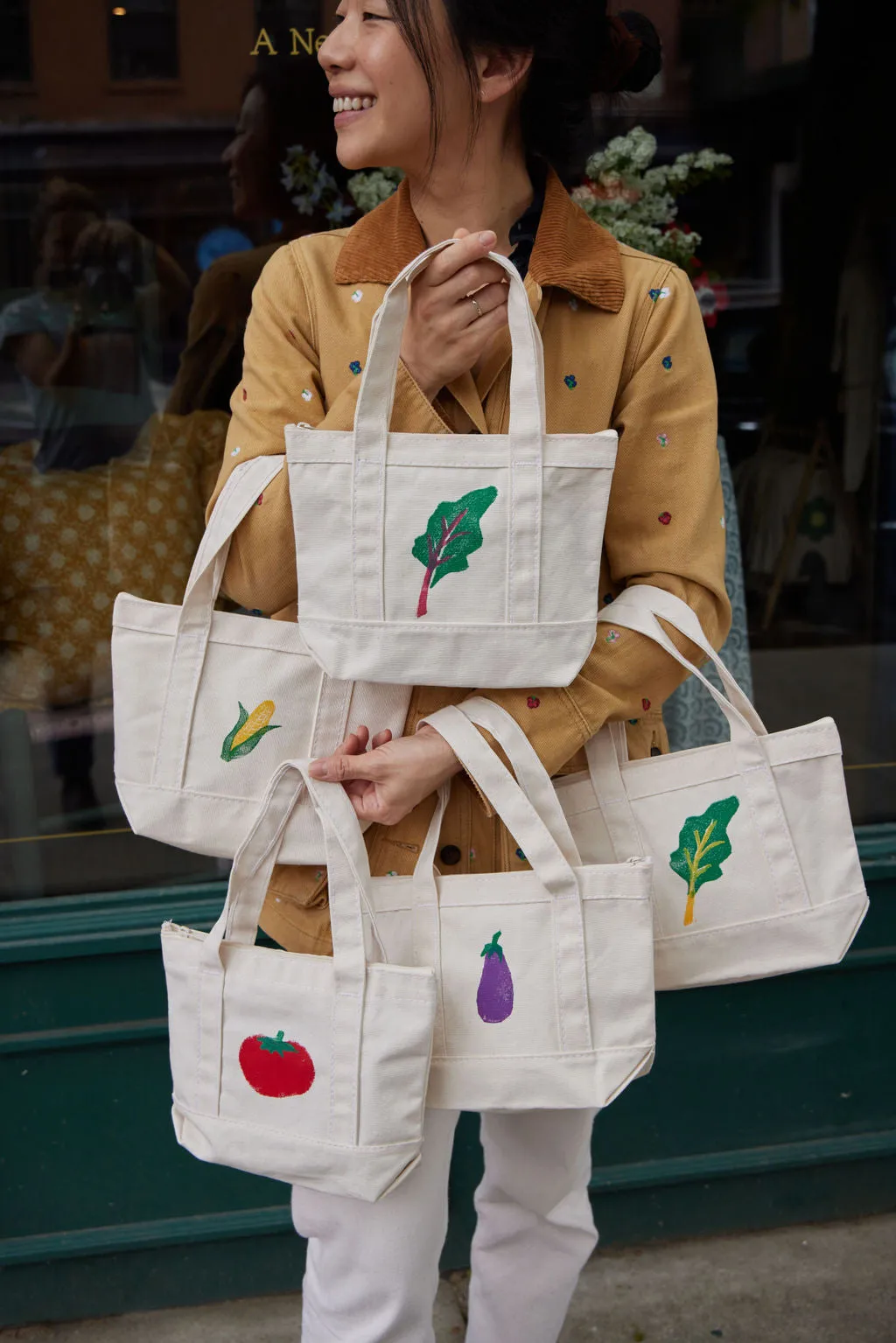 Rainbow Chard Mini Zip Tote