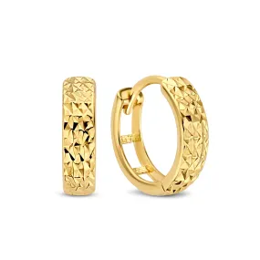 Rivoli Laura 14 karat gold hoop earrings with diamond cut