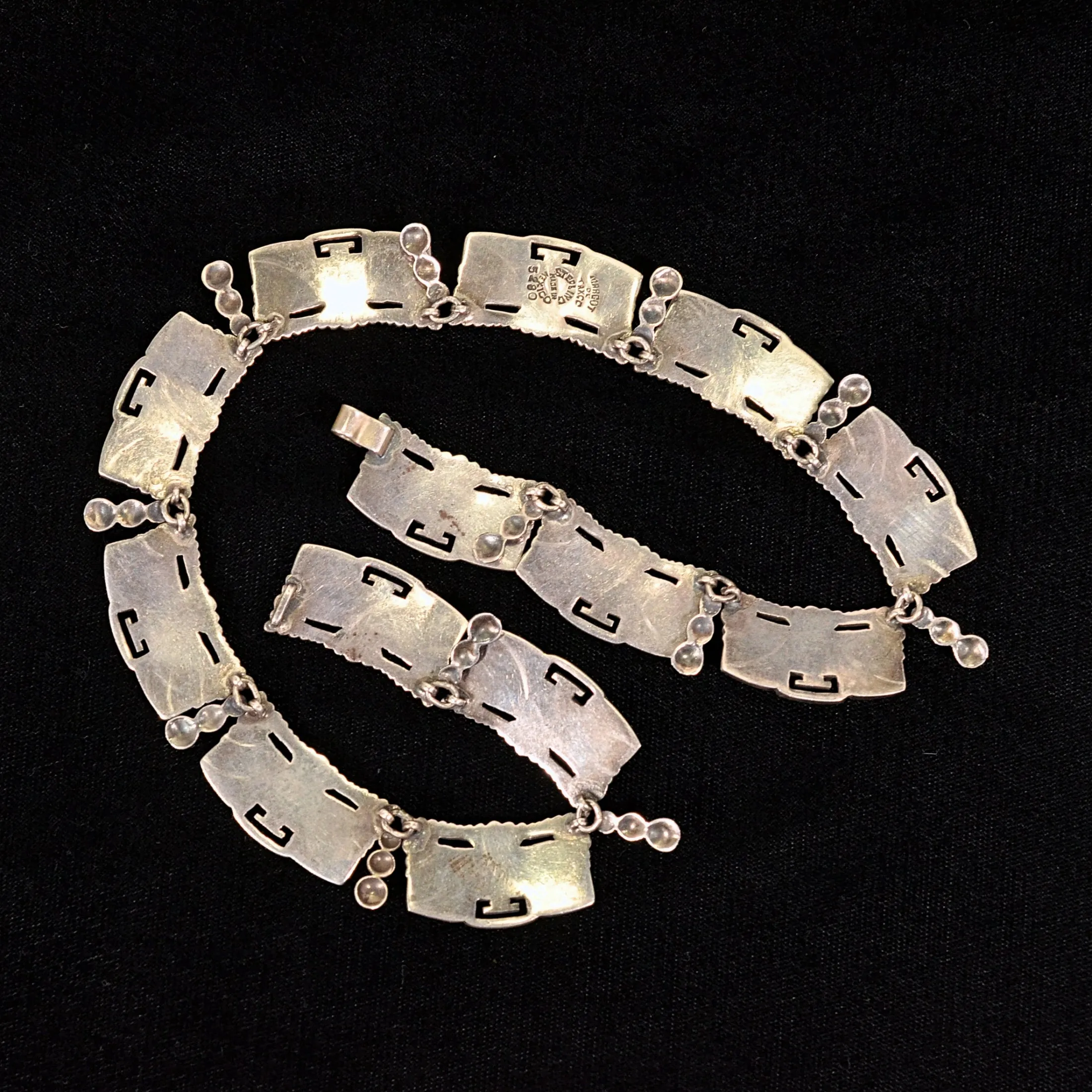 SOLD Early Margot De Taxco Sterling Silver Pre-Columbian Necklace #5280, 115.1 Grams