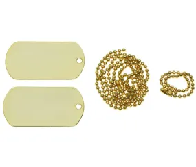 US Dog Tag Set Goud