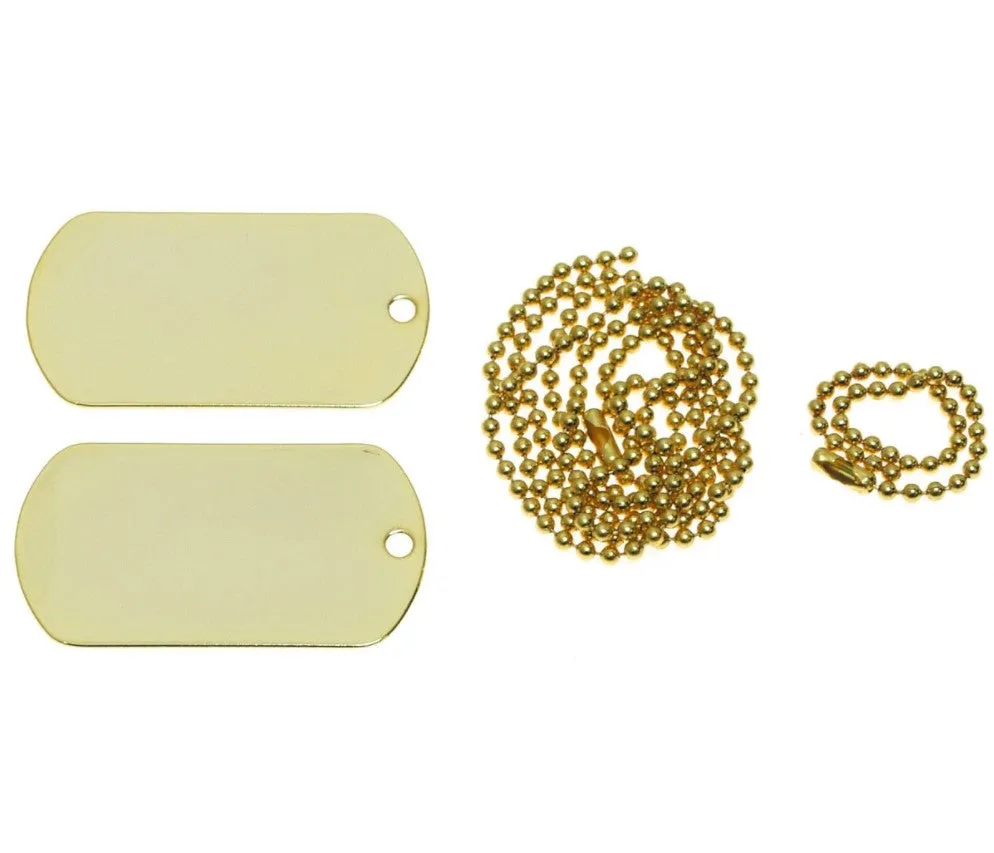 US Dog Tag Set Goud