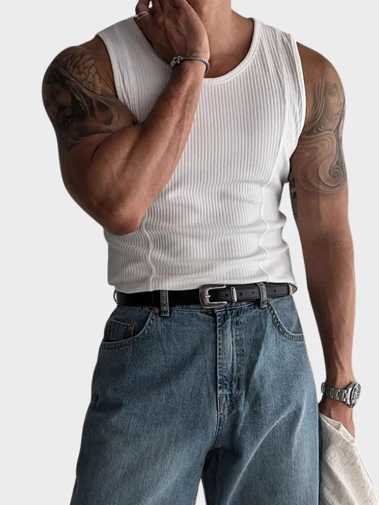 V Line Ribbed Tanktop