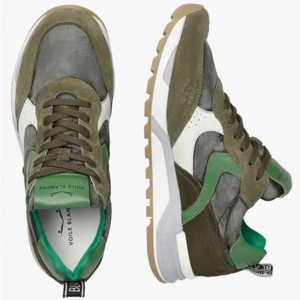 VOILE BLANCHE | SNEAKERS HOMBRE | MAGG SUEDE/WAX NYLON DECOL MILITARE | VERDE